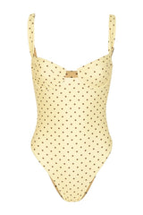 Bustier One Piece (Yellow Brown Polka Dot) — packshot