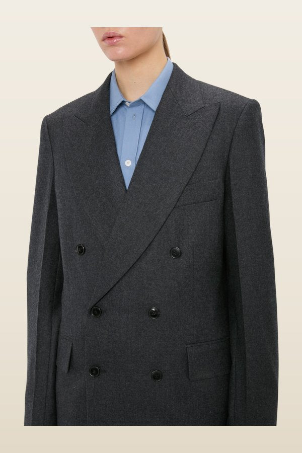 Tailored Jacket In Grey Melange — model back