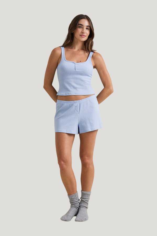Button Pyjama Shorts - Baby — model front