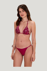 Petal Sheen String Bikini Bottom — model front