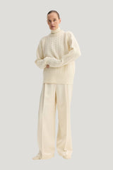 Cable knit jumper — model front