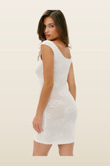 Cameron Crochet Mini Dress — model back