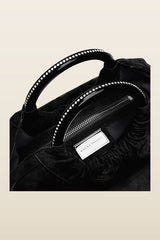 Camila In Coal Suede — model back