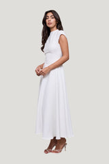 Cap Sleeve Midi Dress — model side