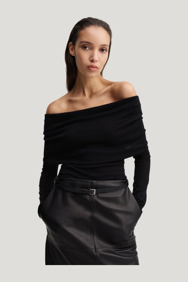 Cara Off Shoulder Top, — model side