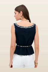 Cassara - Aster Cutwork Embroidery — model back