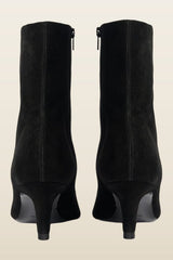 Cave Ankle Boot in Black Stretch Suede Leather — model back