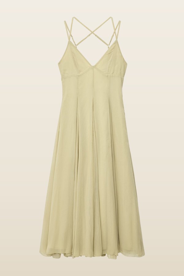 Chiffon Strap Midi Dress — model back
