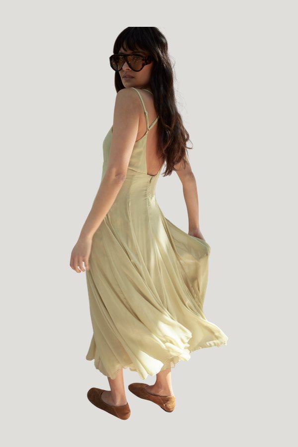 Chiffon Strap Midi Dress — model front
