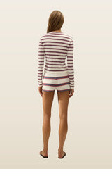 Cinta Cardigan Vintage Breton Stripe Micro — model back