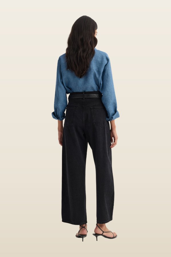 Classic chambray shirt | ocean — model back