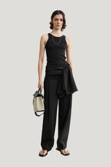 Classic compact knit tank — model side