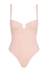 Clovelly One Piece - Powder Pink Rib — packshot