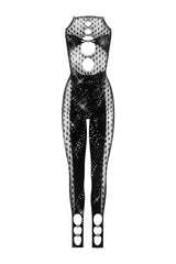 Rhinestoned Janice Jumpsuit Jet — packshot