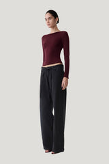 Coraline Long Sleeve Sheer Top — model side