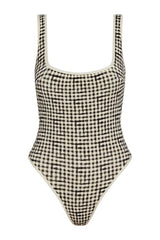 Corfu One Piece - Black Gingham — packshot