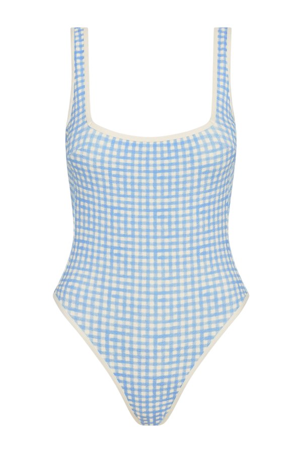 Corfu One Piece - Sky Gingham — packshot