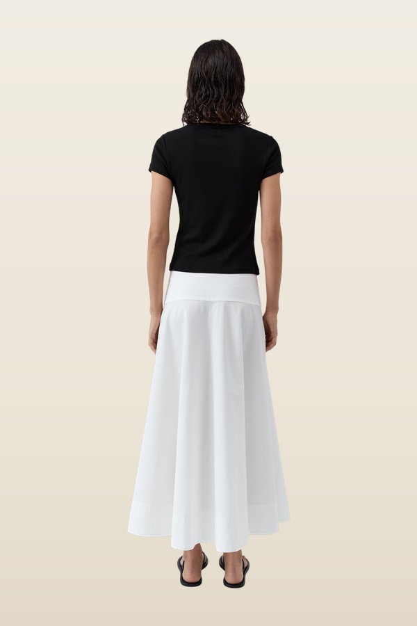 Cotton Circle Hem Skirt — model back