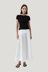 Cotton Circle Hem Skirt — model front