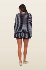 Cotton Crochet Sweater — model back