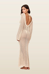 Cozumel Dress - Ivory Petit Crochet — model back
