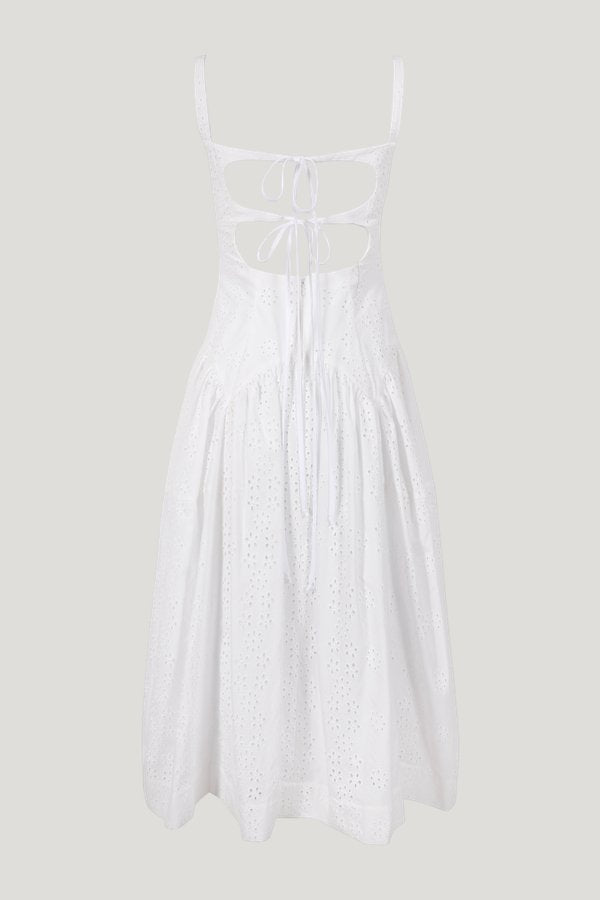 Cricket Dress In White Eyelet — extra