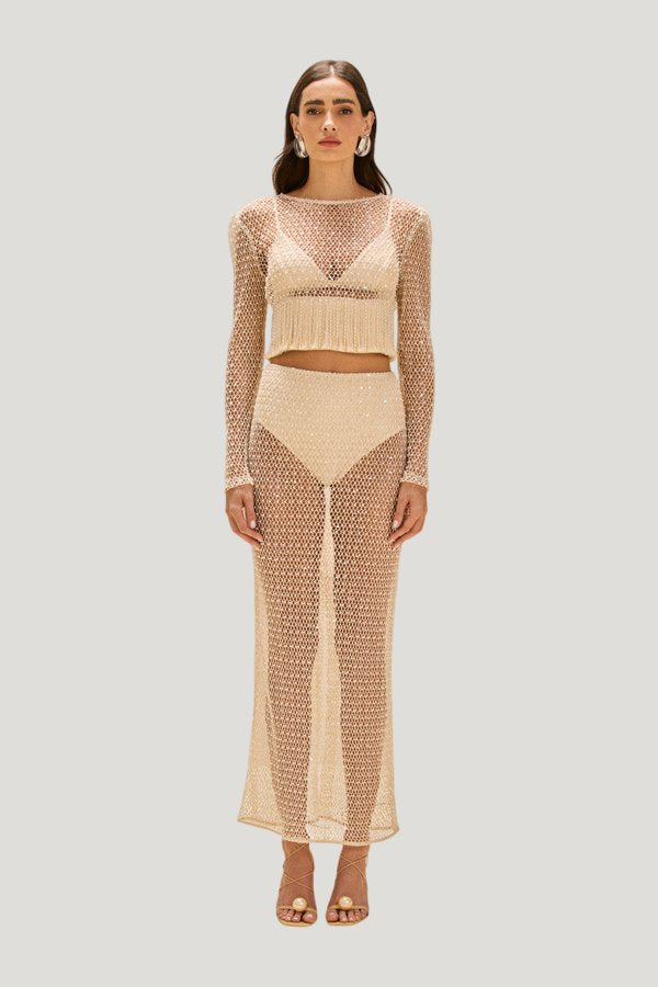 Crochet Bloom Top — model front