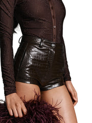 Vixen Shorts In Brown Croc