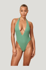 Cyprus One Piece - Pond Crinkle — model front