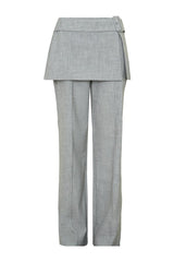 Daisy Wrap Skirt Straight Leg Pants - Charcoal Marle — packshot