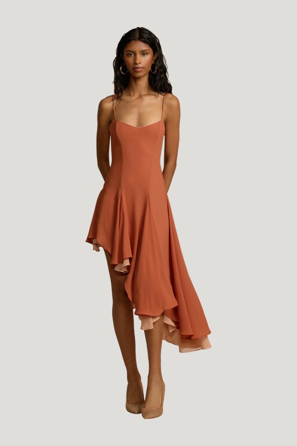 Dana Dress Peach — model front