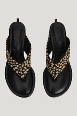 Dasha Heel Black Cheetah Pony Hair — model side