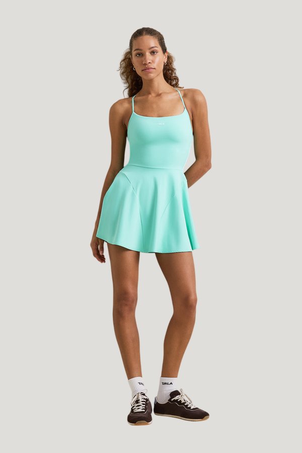 DayFlex Strappy Back Active Dress - Aqua — model front