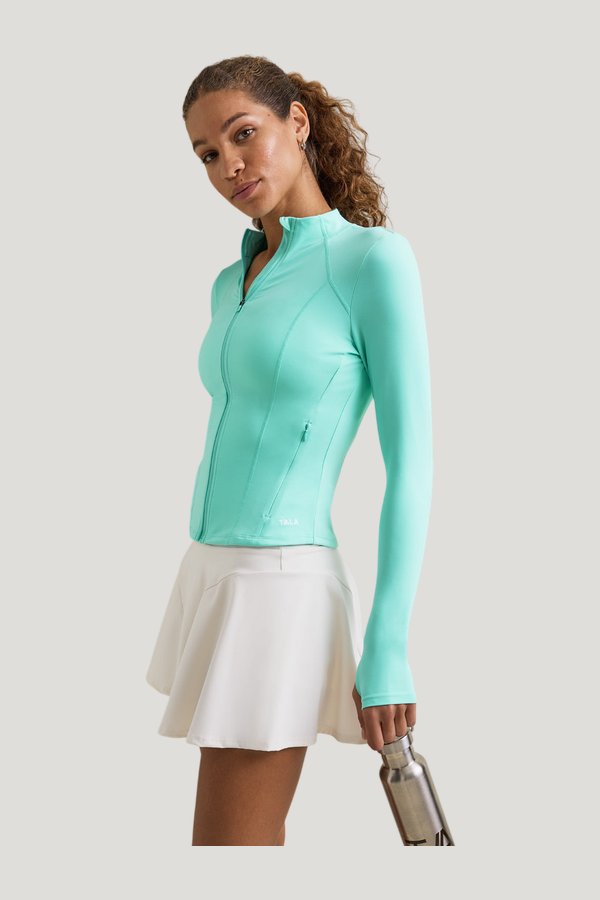 DayFlex Zip Through Sports Jacket - Aqua — model side