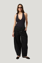 Deep V Halter Bodysuit — model front