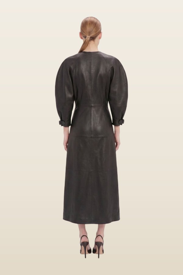 Dolman Leather Dress — model back