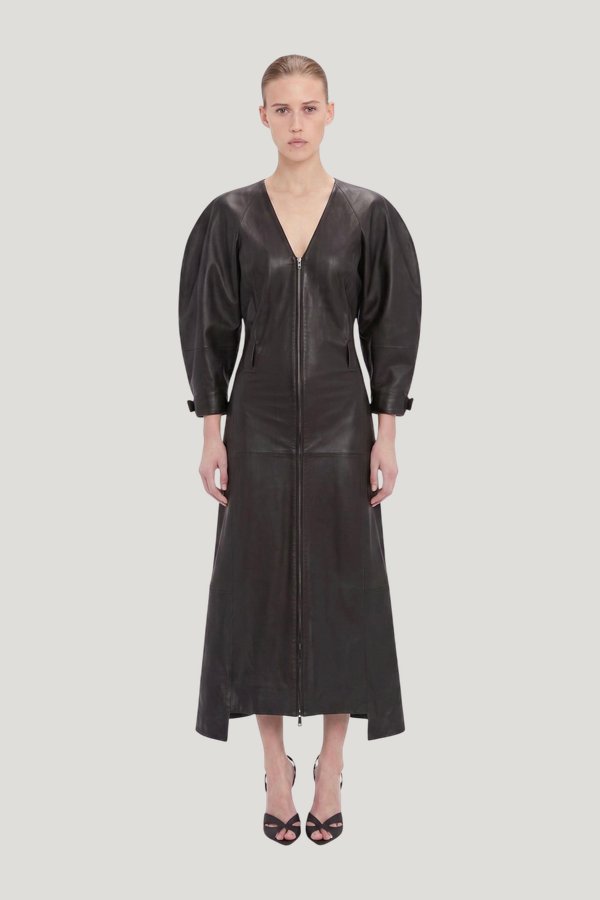 Dolman Leather Dress — model front