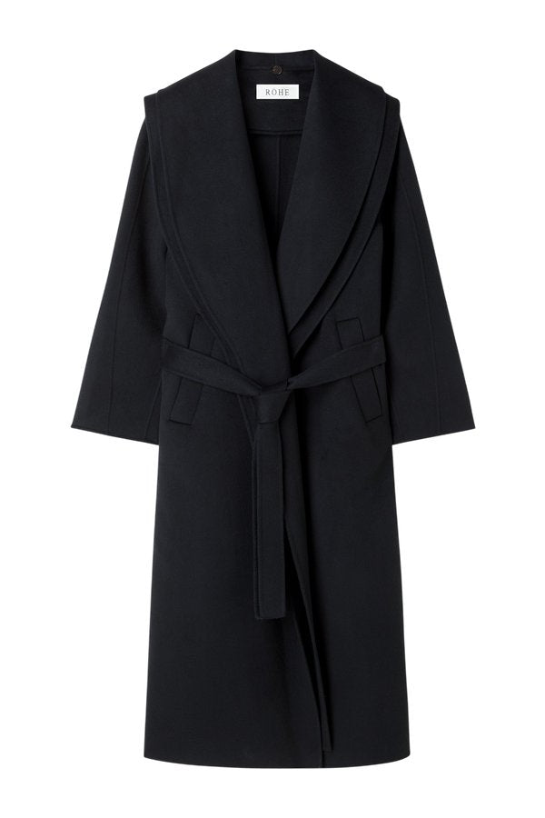 Signature double-faced scarf coat with belt — packshot
