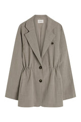 Drawstring Waist Blazer - Pebble Melange — packshot