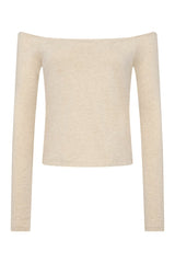 Ease Long Sleeve Top | Heather Oat — packshot