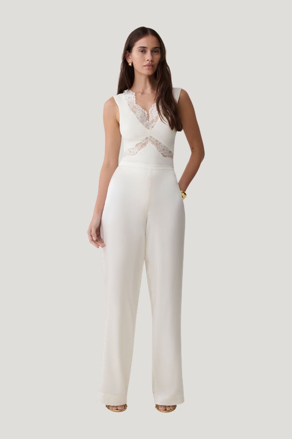 Electra Slinky Lace Bodysuit — model front