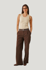 Ribbed Emblem Vest Top - Lemon Sorbet — model front