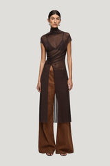 Eva Split Tunic Top — model front
