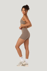 Fade Invisible Scrunch Shorts — model side