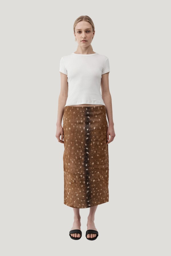 Fawn Pencil Skirt - Almond — model front