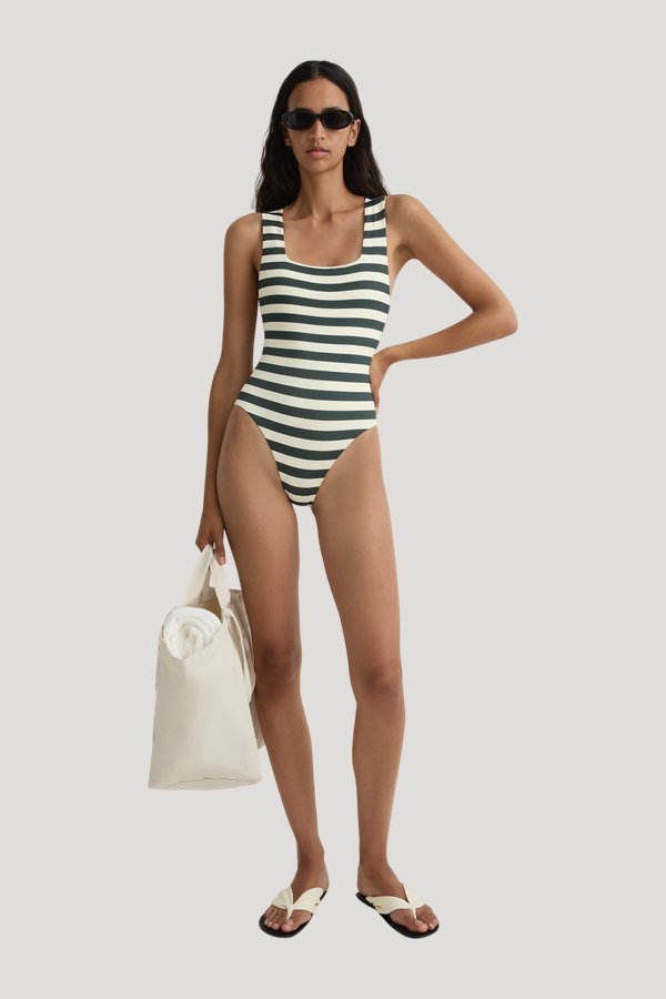 Fernanda One Piece - Forest Stripe (Embodee™) — model front