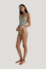 Fernanda One Piece - Forest Stripe (Embodee™) — model side