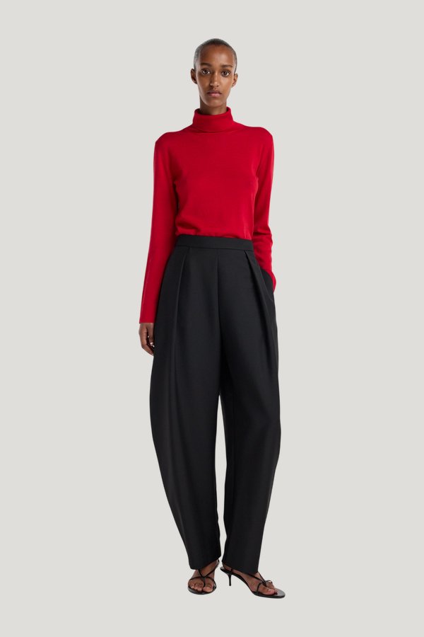 Fine-knit wool cashmere turtleneck — model front