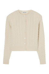 Fine merino cable cardigan — packshot