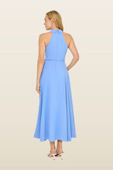 Flowy Collar Maxi Dress — model back
